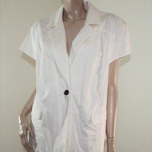 Coldwater Creek Cream Denim Short Sleeve Blazer